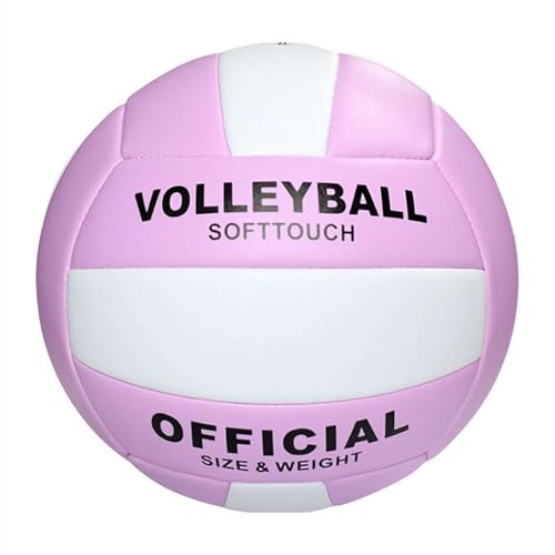 Beach Volleyballs Official Size 5 Soft Volleyballs Sand Sports PUVolleyballs Professional Training Game Outdoor Gift for KidsCome (Purple)