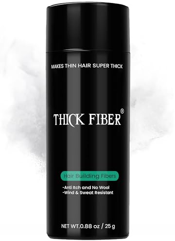 THICK FIBER Hair Fibres | Hair Powder for Thinning Hair 25g Bottle | Makes Thin Hair Look Thicker in Seconds | Hair Loss Concealer For Women & Men (White)
