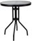 SPRINGOS Metalltisch Rund 60 cm mit Glasplatte – Wetterfester Balkontisch für Innen & Außen, Tischplatte gehärtetes Glas, Garten & Terrasse