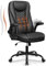 DoChair Bürostuhl ergonomischer Schreibtischstuhl 135° Wippfunktion höhenverstellbarer Drehstuhl mit Kopfstütze verstellbaren Armlehnen, Schwarz