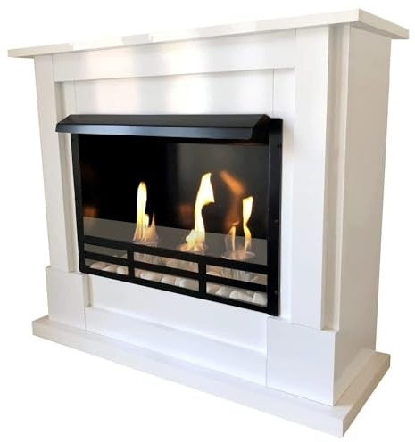 Kaminbau Mierzwa Ethanolkamin Gelkamin Lukas Weiß inkl. gratis Zubehör Set