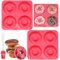 Scettar 3 Piezas Moldes de Silicona para Donuts, 4 Cavidades Moldes Silicona Donuts y 1 Cepillo de Silicona, Molde Donuts Silicona sin BPA para Horno Donuts Pasteles Galletas Bagels Muffins
