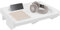 EUGAD Nachttisch für Bett, aus Bambus, nachttisch schmal, Bettablage zum Einhängen, Bettregal zum Klemmen, mit Kabelführung, für Hochbett Etagenbett,nachttisch hängend, B33xH8xT24 cm, Weiß