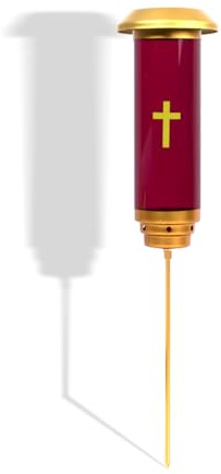 OURMEMO Solar Lights for Cemetery Graves - Solar Powered Memorial Light with Red Globe - Shatter-Resistant & Waterproof - Automatic Dusk to Dawn LED - Grave Decorations,Red Glow for Remembrance