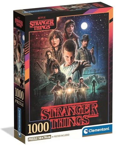 CLEMENTONI-PUSSEL FÖR VUXNAPZL 1000 STRANGER THINGS S01 COMPACT BOX 2025, Tillverkad i Italien, 39978