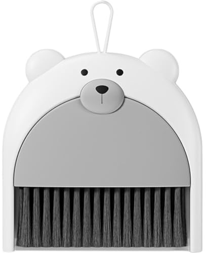 Ymxygz Mini Dustpan and Brush Set,Portable Table Cleaning Brush with Soft Bristles, Cute Bear Sweeper Cleaning Tools for Desktop, Keyboard