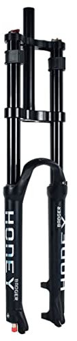 Mountainbikes fjädergaffel Downhill 26 27,5 29 tum dubbel axel DH/XC mountainbikes luftgaffel resa 140 mm återfjädringsjustering 1/1–8 rak skivbroms framgaffel QR manuell låsning