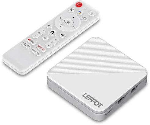 LEEFOT Android 14 TV BOX 2025, H313 4K Ultra HD Streaming Device for TV, 2GB RAM + 16GB ROM, Smart TV Box With Google Assistant Voice Remote, HDR10, 2.4G & 5G WiFi 6, Allwinner H313 Quad Core A53