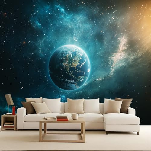 Generico carta da parati camera da letto 250x420cm Terra carta da parati tessuto non tessuto Decorazione 3D su tela pittorica, senza interruzioni, per la parete principale della casa EB24-10391