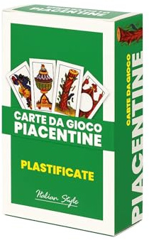 Carte da Gioco Piacentine Plastificate – Italian Style | Mazzo da 40 Carte Tradizionali Italiane | Alta Qualità, Resistenti e Lavabili | Perfette per Scopa, Briscola, Tresette e Giochi di Famiglia