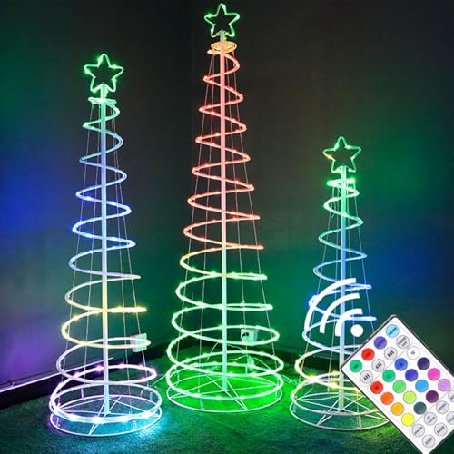 Luz de árbol en espiral de Navidad con control remoto, cadena de luces luminosa para interiores y exteriores, decoración de vacaciones y decoración de eventos,
