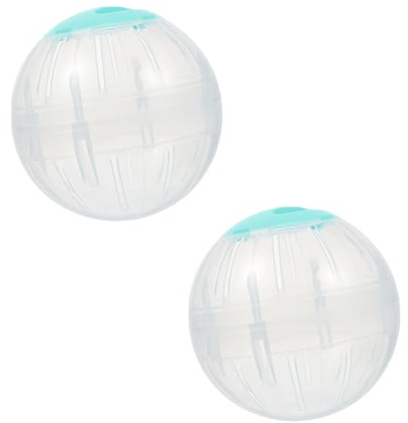 GALPADA 2 Balones de Hámster de Plástico Azul para Ejercicio y Entretenimiento, Accesorios Interactivos para Mascotas Pequeñas como Ratones y Erizos