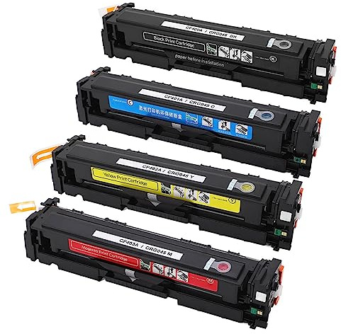 Aolidsive Tonerkassettsats CRG045 Svart Cyan Gul Magenta, Färglaserskrivare Toner, 4-pack Ersättning för MF634Cdw MF632Cdw LBP612Cdw Kontor Hembruk
