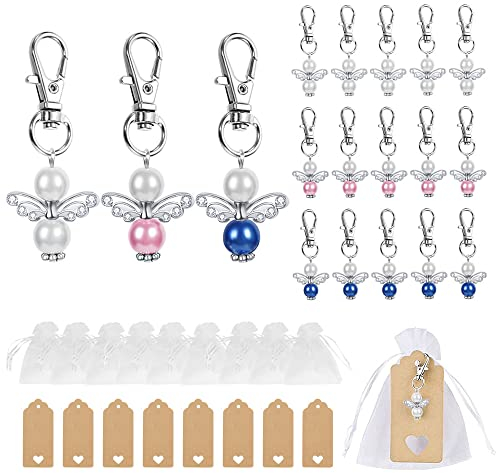 Anyasen Engelanhänger 30 Stück Schutzengel Anhänger Gastgeschenke Weihnachten Schutzengel Schlüsselanhänger Schutzengel Gastgeschenke Hochzeit Engel Perle Flügel Anhänger Hochzeit Taufe Anhänger