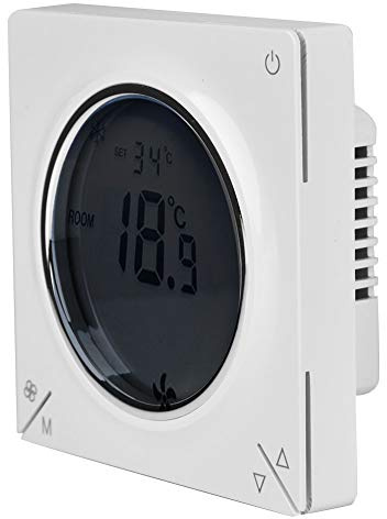 Fan Coil Thermostat Zentralklimaanlage Kühlung Heizung Raumtemperaturregler 5~35°C Temperatureinstellung, 86x86x13mm