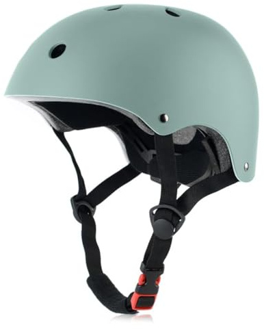 OUWOR Adult Skateboard Bike Helmet for Men and Women, Lightweight Adjustable, Multi-Sport for Bicycle Skate Scooter (Misty Blue, Large)