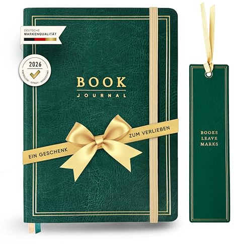 NORTHERN NOTES® Book Journal Carnet de lectures et journal intime de qualité supérieure Pour plus de 70 livres, livres audio, livres électroniques et podcasts Format A5 (Vert Oxford)
