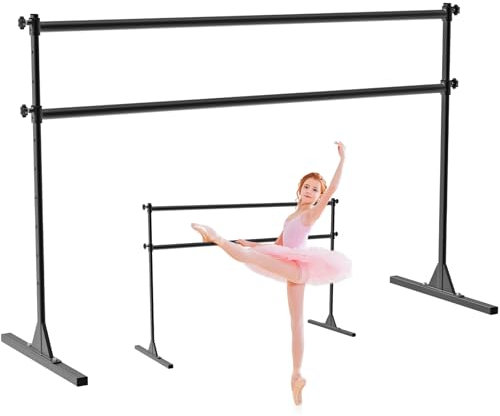 SELEWARE Height Adjustable Ballet Barre 6 FT Steel Freestanding Ballet Bar