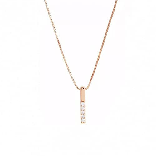 Colgante y Collar de Tira Larga geométricos de Rosa de 14mm, Buen Regalo 925 para Mujeres y niñas
