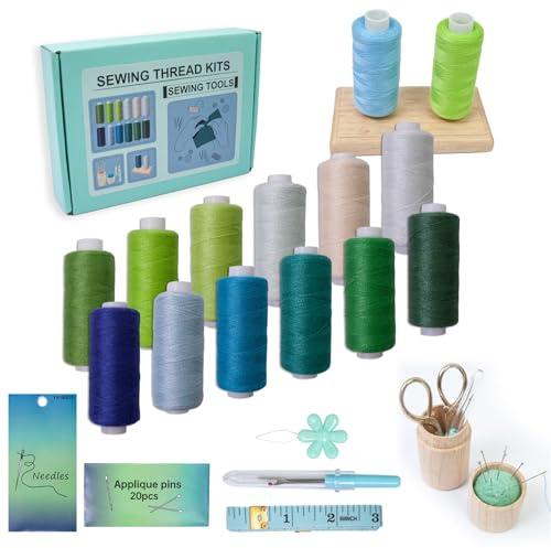 Hilo de coser de poliéster multicolor resistente para coser a máquina, ideal para el hogar, tela de sastrería de alta velocidad, paquetes de hilos de coser