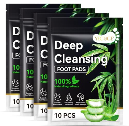 Disintossicanti cerotti per piedi con aloe e carbone di bambù, cuscinetti naturali per la pulizia profonda, cuscinetti idratanti per la cura dei piedi durante la notte per alleviare lo stress e