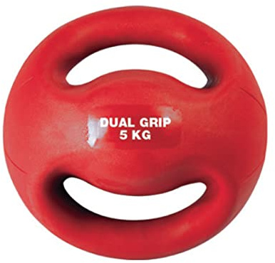 Balón Medicinal Dual Grip, Balón Medicinal con Asas para Entrenamiento Funcional, Ejercicio Fitness de Levantamiento de Peso, Doble Agarre cómodo, Ejercicio balón medicinal gimnasio (5)