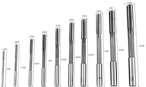 Reibahlen, HSS, H8, gerader Schaft, Maschine, aus Hochgeschwindigkeitsstahl, 3/4/5/6/7/8/9/10/11/12 mm, 4 Flöte, Werkzeuge zum Schneiden von Mühlen mit Knöpfen, Heimwerker, 10 Stück