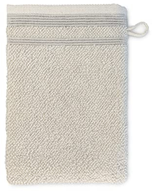 Möve Wellbeing Perlstruktur mit Biesen Waschhandschuh 20 x 15 cm, Handtuch - Made in Germany, 85% Bio-Baumwolle 15% Leinen, Nature