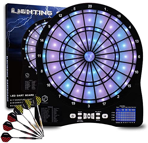 Diana Electrónica, Diana Electronica Profesional, Dardos Diana Electronica,6 Dardos Juego Digital con Sonido 48 Juegos 500 Variantes (Colorful)