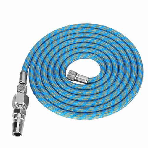 Flätad Airbrush Luftslang Adapter Kit 1/8''-1/4'' - Nylon Kompressorslang med Snabbkoppling, Flexibel Luftslang för Sprutpistol & Luftkompressor, Universal Gängkonvertering