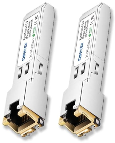 [2er-Pack] 1,25/2,5/5/10G SFP+ auf RJ45 Transceiver, Kupfer SFP+ Modul, Cat.6a/7, bis zu 30 m, für Cisco SFP-10G-T-S, MikroTik S+RJ10, Ubiquiti UF-RJ45-10G, Netgear AXM765, Netgear