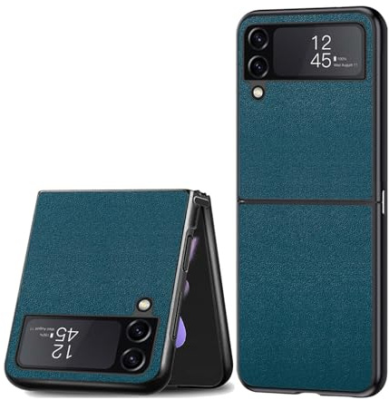 Puxssul Coque pour Samsung Galaxy Z Flip 4, Etui Protection Housse Premium en Cuir Synthétique PU, Antichoc & Anti-Empreinte pour Samsung Galaxy Z Flip 4 (Bleu)