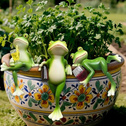 Znnhnn 3 vasi da fiori sospesi, rane da appendere, decorazione per giardino, laghetto, decorazione per esterni, giardino, balcone, laghetti, terrazze