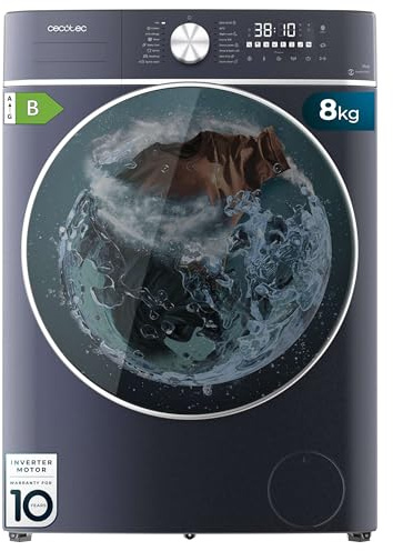 Cecotec Lave-linge Séchant 8-5Kg Chargement Frontal Bolero Wash&Dry 8580 Inverter Ice Blue A 1400RPM, 16 Programmes, Moteur Inverter Plus, SteamMax, OnSmart, Smooth Wash, SpaCare, Joint antibactérien