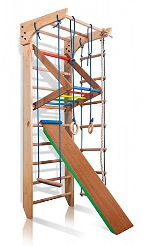Parete per bambini svedese 5-220 colori in legno di faggio massello – parete da arrampicata per interni & parete da ginnastica per bambini, adulti, attrezzature sportive, struttura da arrampicata e