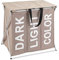 WENKO Wäschesammler Trio Top Taupe, flexibler Wäschekorb mit Deckel und Tragegriffen, viel Stauraum mit 118 l, drei Fächer, (B x H x T): 57 x 57 x 38 cm, moderne Aufschriften Dark, Light, Color