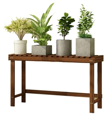 Soportes De Madera para Plantas Estantería para Macetas De Madera Escalera para Flores Exterior Interior Decoración Jardín Balcón (Color : Brown, Size : 98x25x45cm)