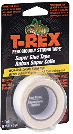 T-Rex Klebeband, extra starker Kleber, hohe Klebekraft, doppelseitiges Klebeband, schnelles Fixieren, Reparieren und großartig für Handwerk oder Basteln