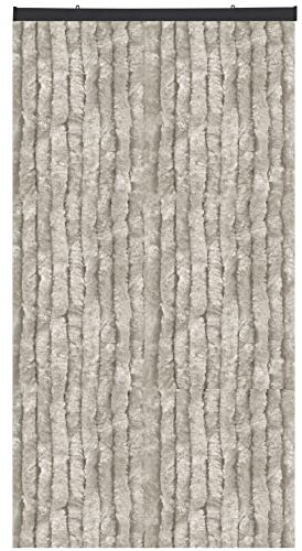 Arsvita - Tenda in ratina, 80 x 185 cm, protezione perfetta dagli insetti e dagli sguardi indiscreti per la porta del balcone e della terrazza, colore: grigio