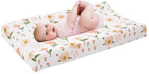 iFCOW Baby Wickelauflagenbezug, Baumwoll-Wickelauflagenbezug Weiche Wickelauflagenabdeckung Blätter 32 x 16 (nur Bezug, Pad Nicht enthalten)