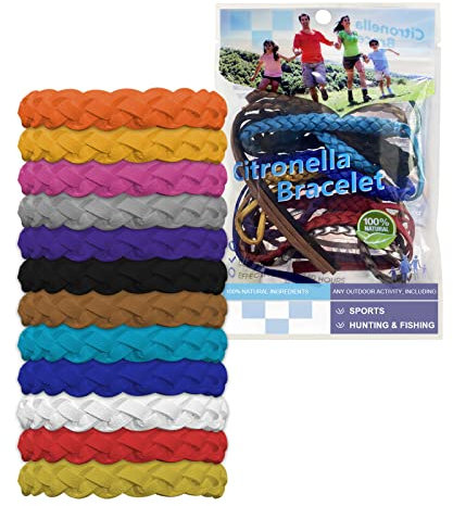 12PCS Mosquito Repellent Bracelet Jsdoin Insect Repellent Adjustable Leather Natural Insect Mosquito Bands Protection Insects up to 250 Hours Camping Accessories for Adults, Kids & Babies