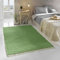 TacaHome Flicken-Teppich 100% Baumwolle I Waschbarer Fleckerl mit Fransen I Esszimmer Küche Badezimmer Wohnzimmer Kinderzimmer | 200 x 300 cm Grün