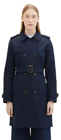 TOM TAILOR Damen Basic Trenchcoat mit Gürtel, 10668 - Sky Captain Blue, L
