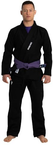 Ground Force Basic BJJ jiu jitsu Gi V2 - Black, A1