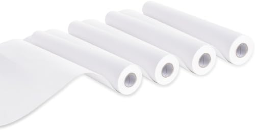 JMIATRY 4 Rolls 44cm x 25m White Drawing Paper Roll, Art Easel Paper for Art Sketch Paint Drawing Board