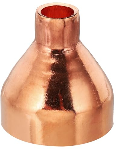 PATIKIL 1 5/8 to 1/2 ID Copper Reducer, 99.9% Pure Copper Reducing Coupling Pressure Fitting Pipe Tube Connector Adapter with Sweat Solder Connection for HVAC Refrigeration System
