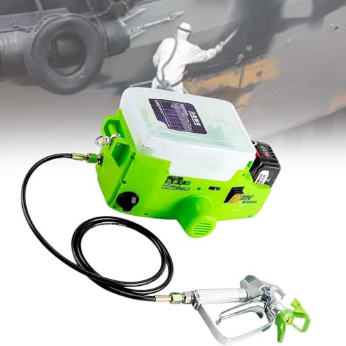 vnmudzeo Spruzzatore di Vernice Senza Fili Portatile da 1700 Ml, Macchina di Spruzzatura Airless Regolabile A Sei velocità, per Vernice al Lattice, A Base di Olio, A Base d'Acqua,Green