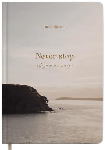 LEBENSKOMPASS Bullet Dotted Journal Küste Notizbuch A5 | Journaling Buch & Dotted Notebook A5 | extra-dickes Papier 120 g/m² auf 128 Seiten | Hardcover mit Goldveredelung