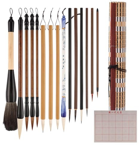 Set di pennelli di calligrafia cinese - Pennello di pittura cinese tradizionale professionale, spazzole di inchiostro di pittura kanji giapponese | Drawing Art Brush, dipingendo la scrittura di p