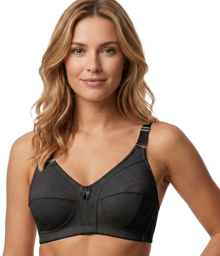 Trifolium Women’s Wire-Free Full-Coverage Jacquard Bra, No Padding, Total Support, Wide Adjustable Straps